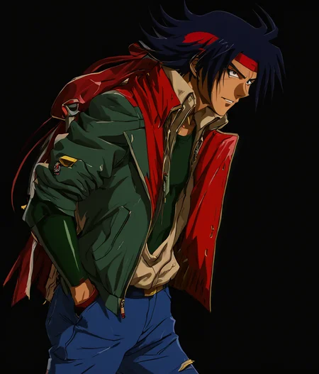 <lora:Domon_Kasshu_from_Mobile_Fighter_G_Gundam:0.9> domon kasshu, anime style, male, wearing jacket,
hd, high resolution, 4k, 8k, masterpiece