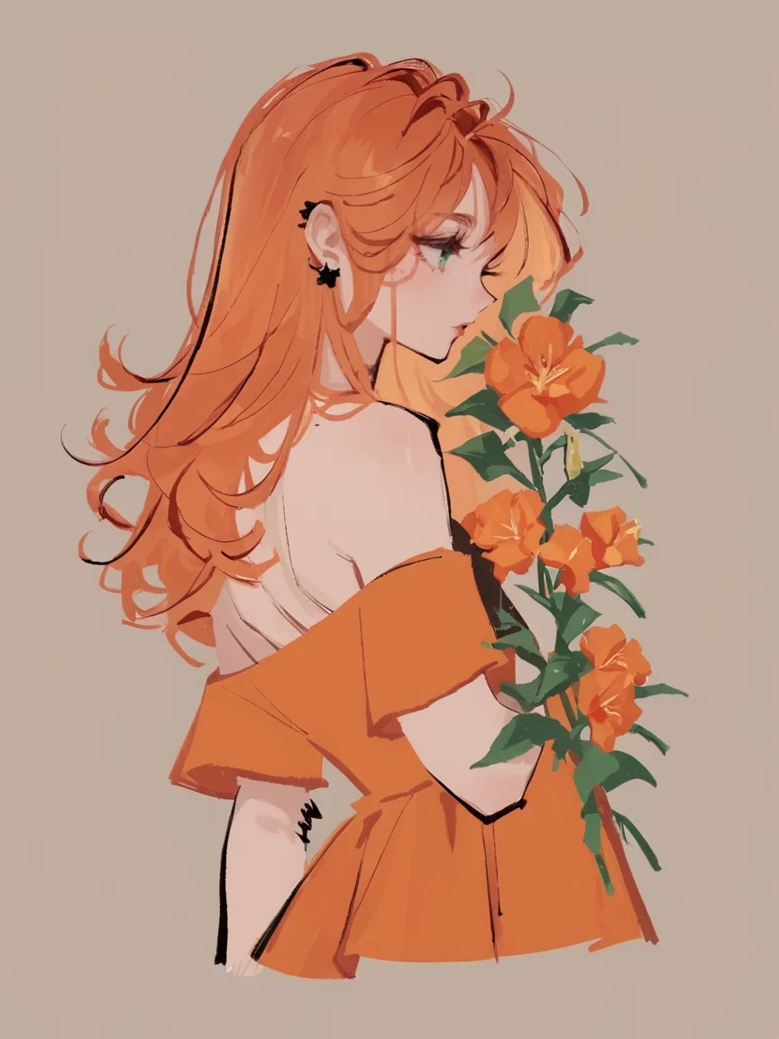 score_9, score_8_up, score_7_up, score_6_up, score_5_up, score_4_up, <lora:mrnXLP:1> mrn, 1girl, orange, ginger hair