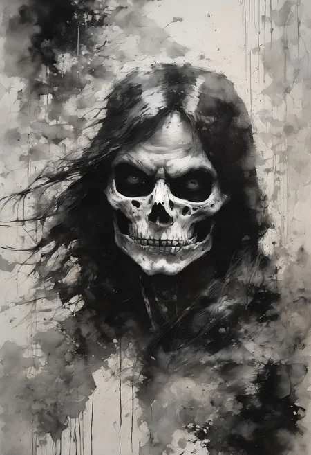 Maniacal Skeletor, beautiful epic Film Noir, epic black and white SHADOWS, by Andre Kohn , Carne Griffiths , Guido Crepax and Milo Manara, a masterpiece, 32k resolution, molecular precision."
Weight:1
