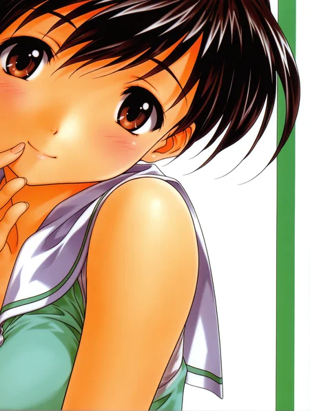 masterpiece,best quality,newest,
1girl,solo,
<lora:h_akemi_ilxl_v1:1>,h_akemi,black hair,brown eyes,a_clothes,
<lora:Fixhands_anime_bdsqlsz_V1:1>,light_blush,looking_at_viewer,white_background,simple_background,face_focus,standing,upper_body,hand to own mouth,portrait,smile,
