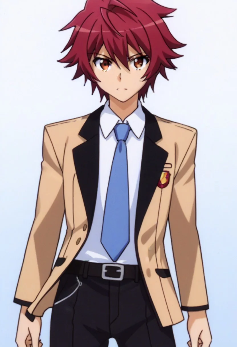 ((masterpiece)), ((best quality)), ((ultra-detailed)), ((absurdres)), score_9_up, score_8_up, score_7_up,
HD, top quality, best quality, amazing quality, High-quality illustrations, anime screencap, source_anime, best aesthetic, perfect proportions, perfect eyes, 1boy, 1male, solo boy, solo male, male focus, solo male focus, Anime, boy, male anime character, anime boy, handsome, cute, charming, Souji Mitsuka, red hair, orange-red eyes, right hand red bracelet, open blazer, white shirt, blue necktie, belt, black pants, ((cowboy shot, head to hips shot)), updn, Expressiveh, easynegative, masterpiece, best quality, very aesthetic, absurdres