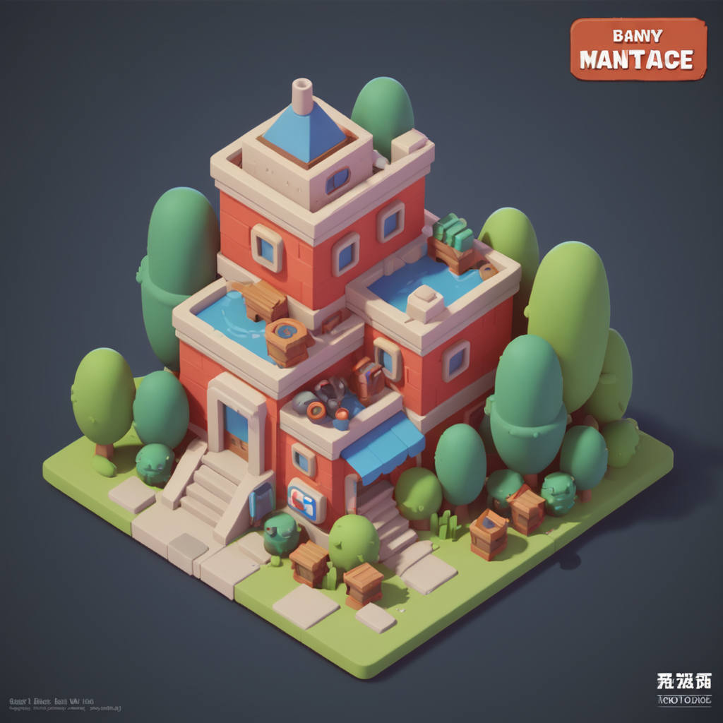 <lora:toonMIX-000008:0.7>,building,toon,mini landscape,