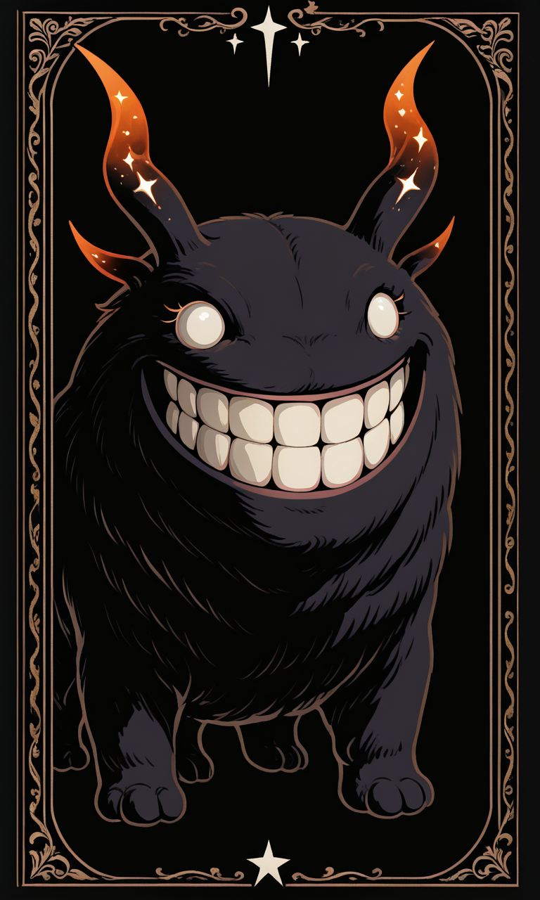embedding:IllusP0s, f3rn4nd0, lineart, nebulous hundun, white eyes, teeth, grin, cute, no humans, solo,<lora:Style_soph-Fernando-ILXL.safetensors:1.0:1.0> <lora:Nebulous_Hundun.safetensors:1:1>