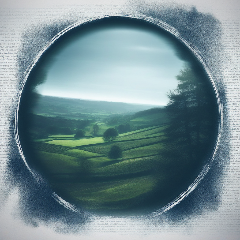 from above, english text, scenery, solo