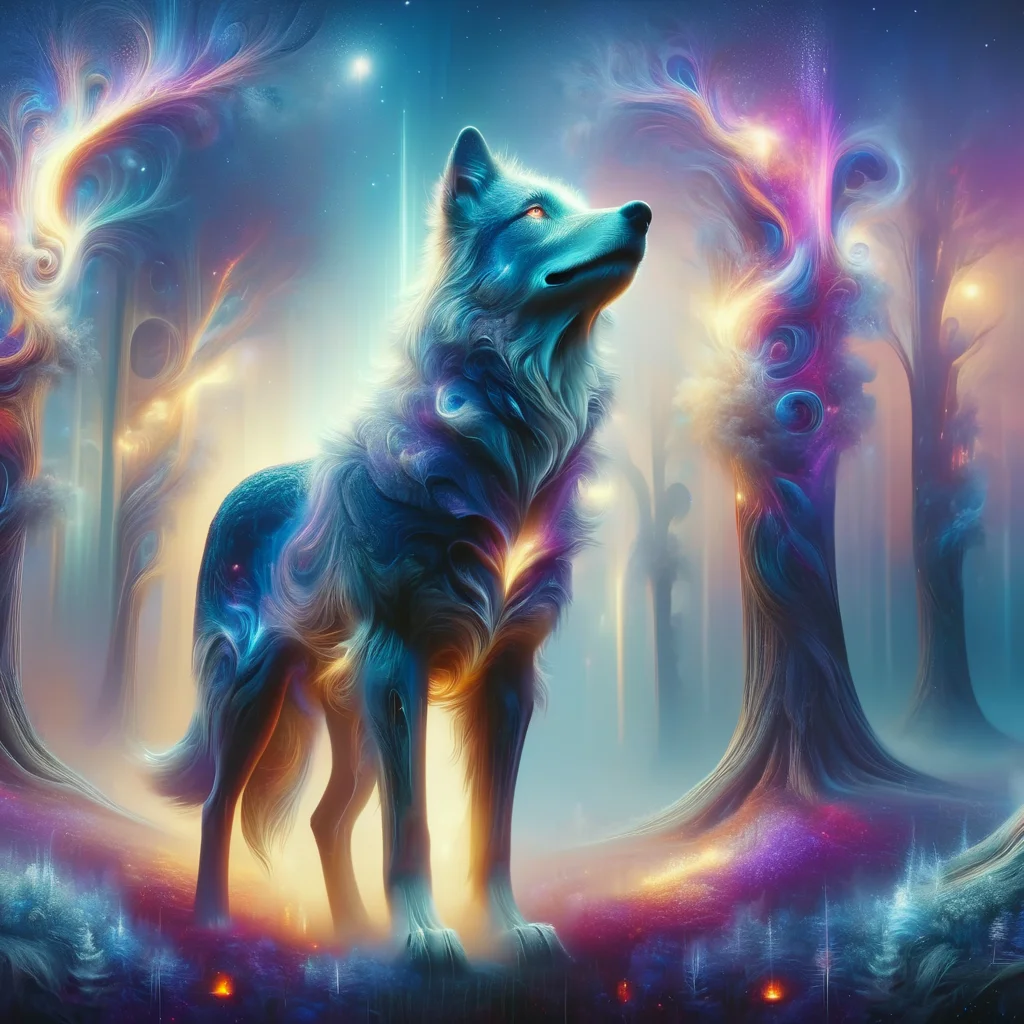 mystivis wolf in forest<lora:mystivis:1>