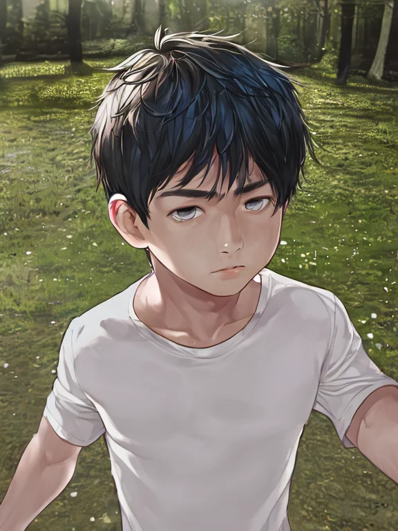 1boy, outside, photo, realistic, upper body