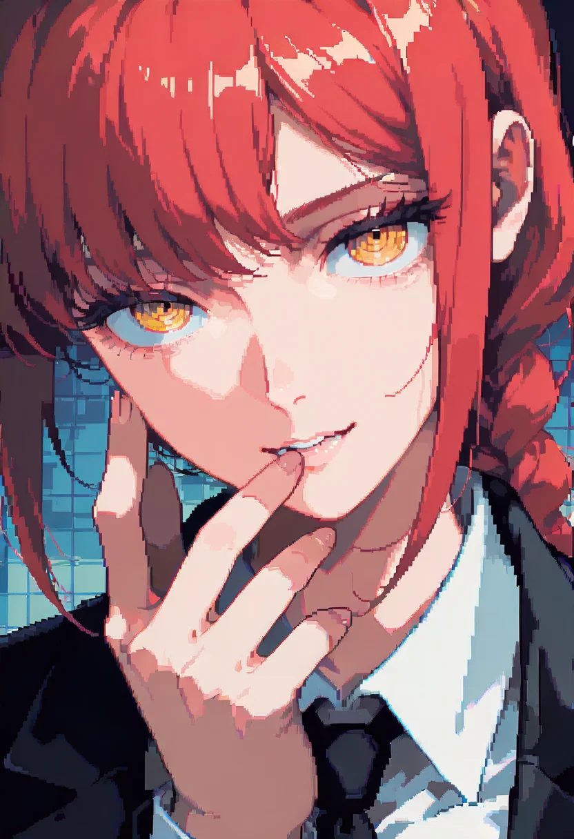 dpa,pixel art, 1girl, solo, makima_(chainsaw_man)