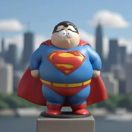 fat superman, city background <lora:SouthPark3D1024-000315:0.8>