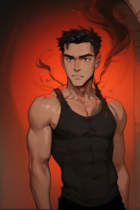 (score_9, score_8_up, score_7_up). (line work, excellent drawing, highest quality, extremely detailed:1.2). solo, a man watching his arm be corrupted. 1boy, gradient skin, clawed hand, spreading corruption, black smoke coming off hand. cracking hand, charred hand, charred skin, pale skin, tank top, g0thicPXL, romantic, source_cartoon, dark background, medium distance, cowboy_shot, depth of field, <lora:add-detail-xl:1.35> <lora:princess_xl_v2:0.55> <lora:Expressive_H:0.6> <lora:g0th1cPXL:0.4> <lora:incase-ilff-v3-4:0.8> <lora:mrpotatoparty-guy-PONYv1-3:0.3> <lora:Chipmunking_V.2:0.15>