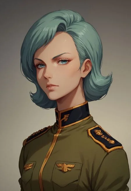 score_9, score_8_up, score_8, perfecteyes, solo, 1 woman, zeon officer, uniform