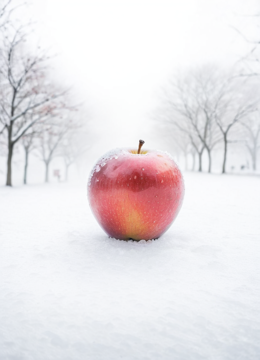 highkey, big apple, fruit, foggy, white background, outside, winter, snow, ice,
<lora:Highkey-SDXL:1>