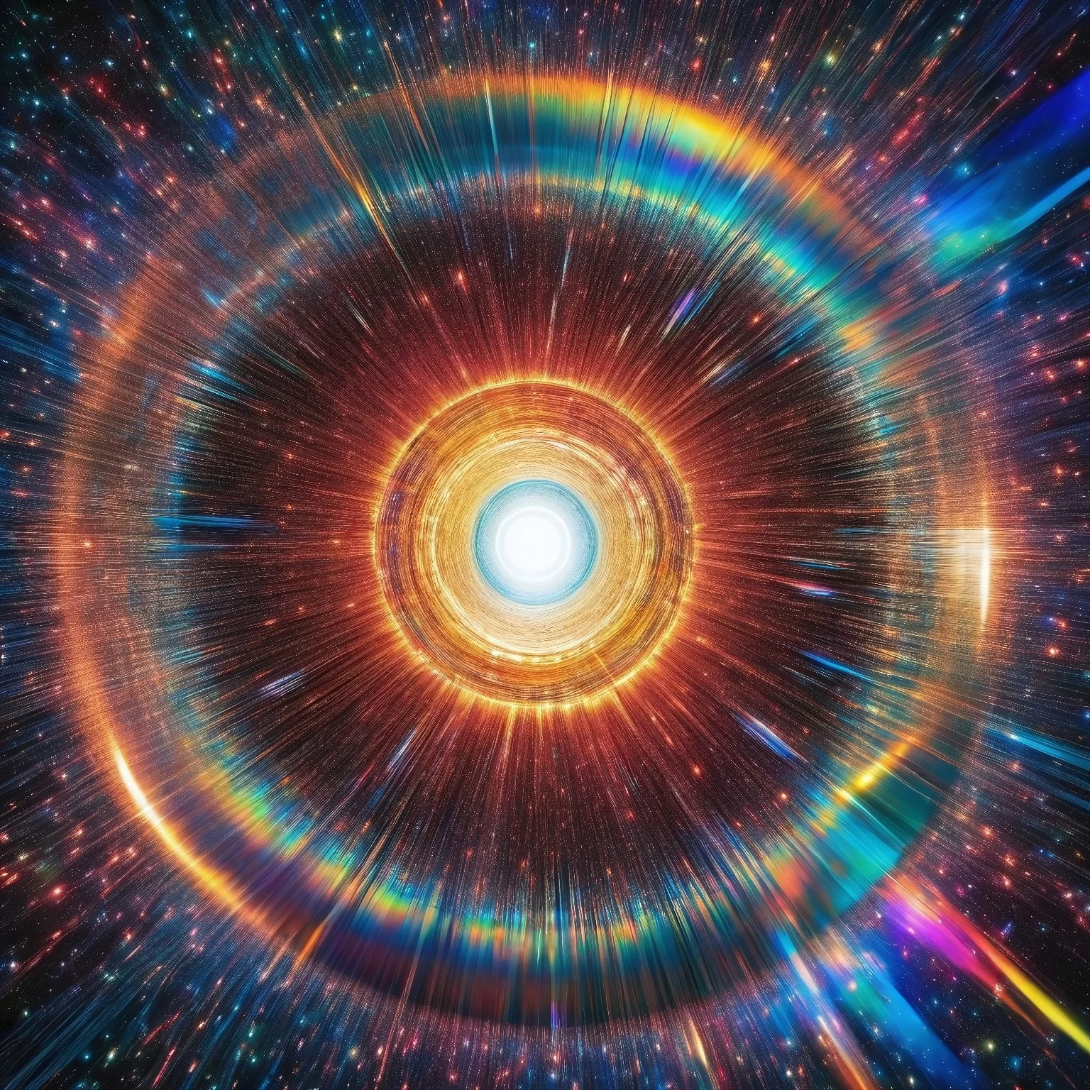 cosmic spacetime abstract concept art with shiny metallic iridescent rainbow particles of light, planet, orbiting around over, made of cd's
BREAK
huge vinyl_LP with solar flare over background grooves etched in universal vinyl LP_record, in background of infinite tangled unwound tape-casette-spool of spacetime, within black void, high-resolution, made of cd's