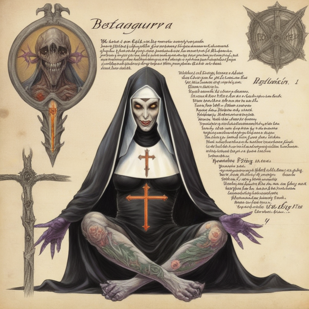 bestiarum tattooed sexy nun <lora:bestiarum:0.7>