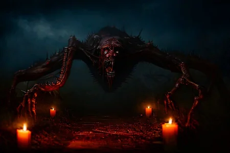 Photography, photorealistic, insanely real life detailed, 8k, highest resolution possible, sharp focus, taken with professional DSLR and lenses, cinematic, taken best skilled cinematographer,
monster, horror \(haunted house\), Darkness,
haunted house,night,dark,sparse Candlelight, creepy, scary,terrifying
horror movie atmosphere, cinematic dark night time lighting and dramatic shadows,
realistic horror and gore scene of a <lora:Reel_WHorror_1_2_9_ReWo_n:1> girl, outdoors, centipede, dismembered, multiple limbs, blood pool, teeth, rim lighting, pov, (8K, RAW photo, best quality:1.2, masterpiece:1.2), (realistic, photo-realistic:1.2), ultra-detailed,