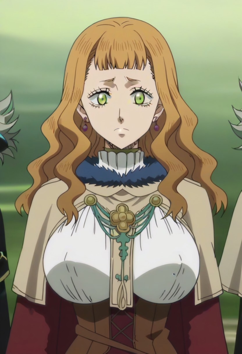 source_anime, masterpiece, best quality, detailed background, anime screencap, Black Clover anime style, <lora:Mimosa_Vermillion:.8>Long hair, wavy hair, blunt bangs, green eyes, earings, jewelry, outfit 1 ,,,,,,,,,,,,,,,,,anime coloring, anime screencap, 1girl,Solo ,, anime,PUFFY nipple,huge breasts,,,official art, Uncensored ,Unedited ,,,,,,,,,,,,,,