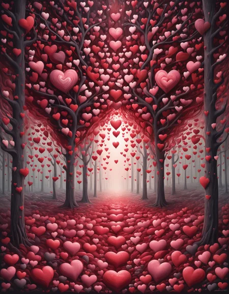 amazing award winning photo of a forest made out of hearts as zavy-hrtfl