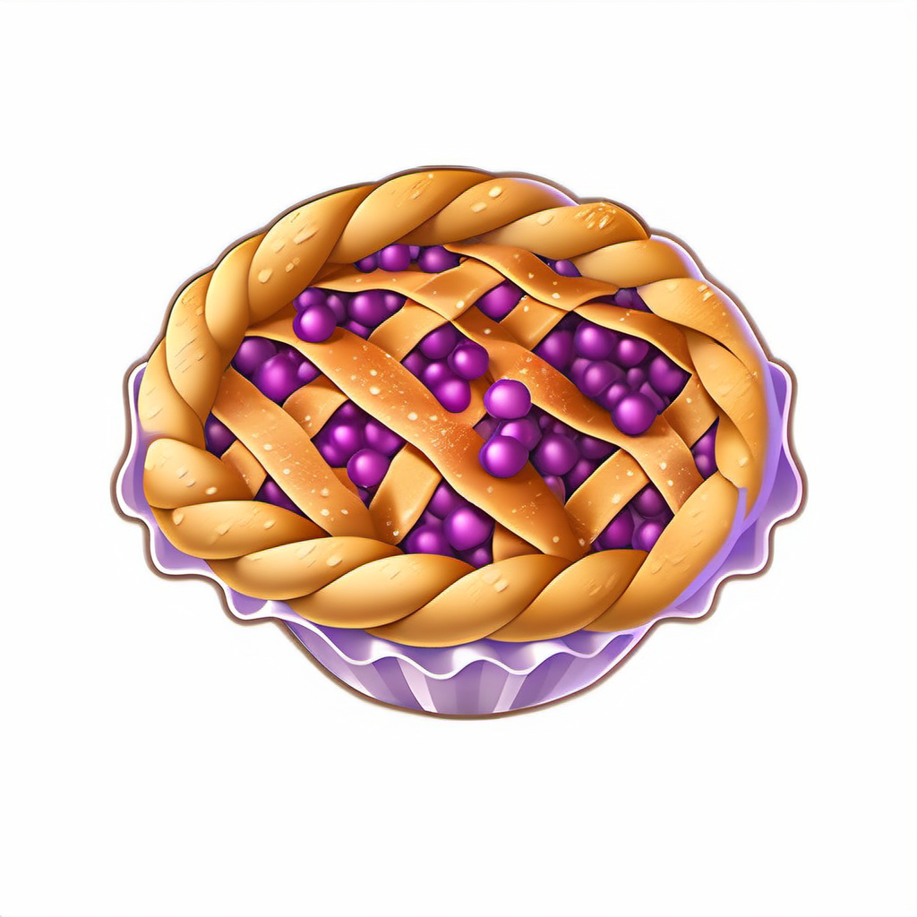 2d icon. a pie with a lattice of purpleberries on top. <lora:SDXL_icon_V2-000034:1>
