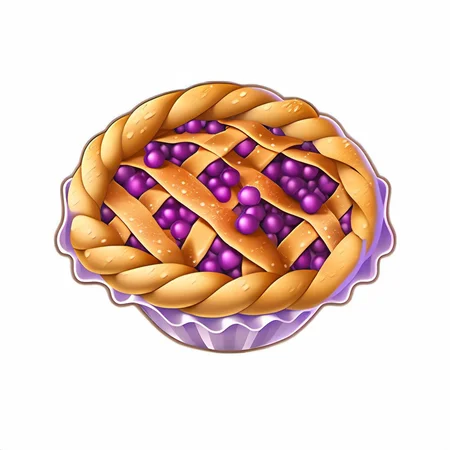 2d icon. a pie with a lattice of purpleberries on top. <lora:SDXL_icon_V2-000034:1>