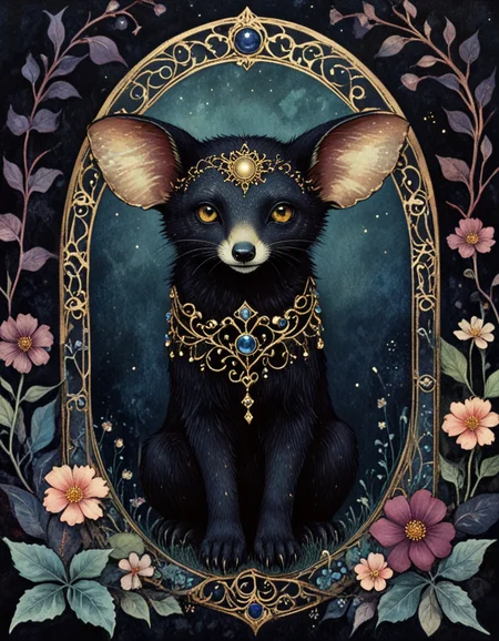 novuschroma style cute magical fantasy animal art nouveau <lora:124_novuschromaSXL_a4:1>, <lora:sdxl_lightning_8step_lora:1>