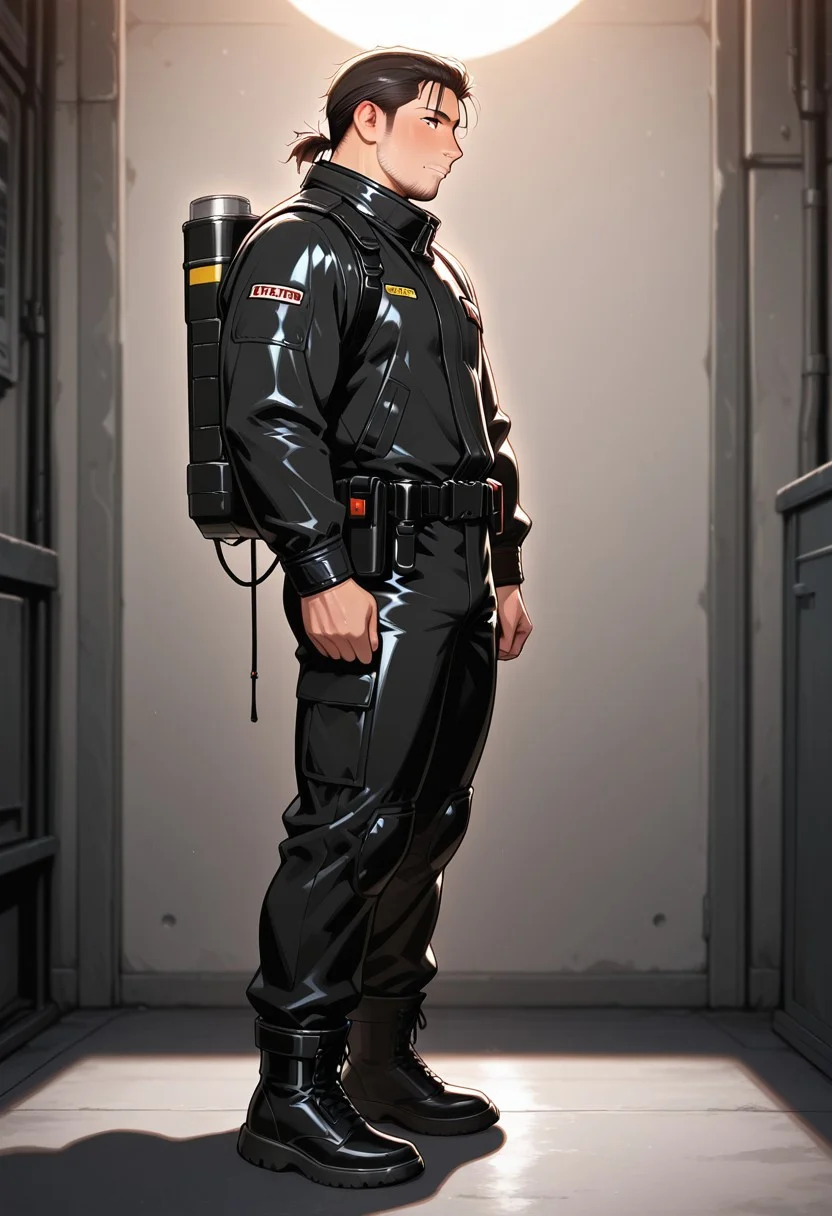 lazypos, masterpiece, best quality, amazing quality, very aesthetic, absurdres, newest, detailed background, moon background, shiny skin, shadow, male focus, solo, from front,
mbtiistp, 1boy, muscle body, mature man, stubble, short hair, astronaut suit, full body