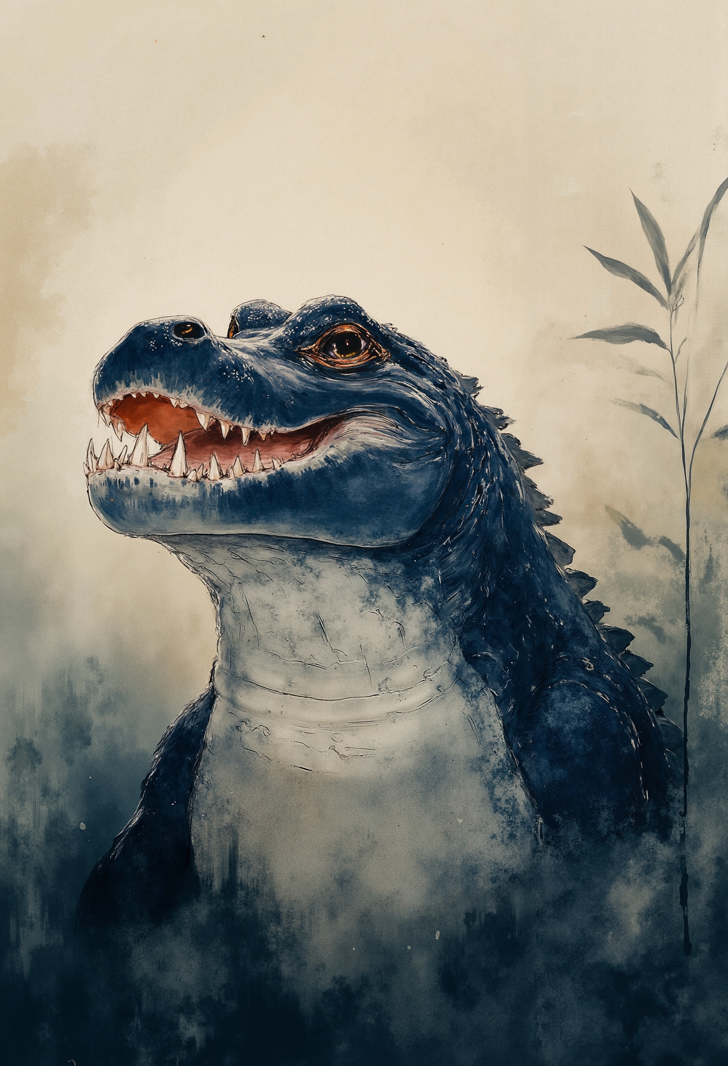 pst007, An Alligator is yelling at you in the jungle, in jungle, dynamic, hearthstone style,