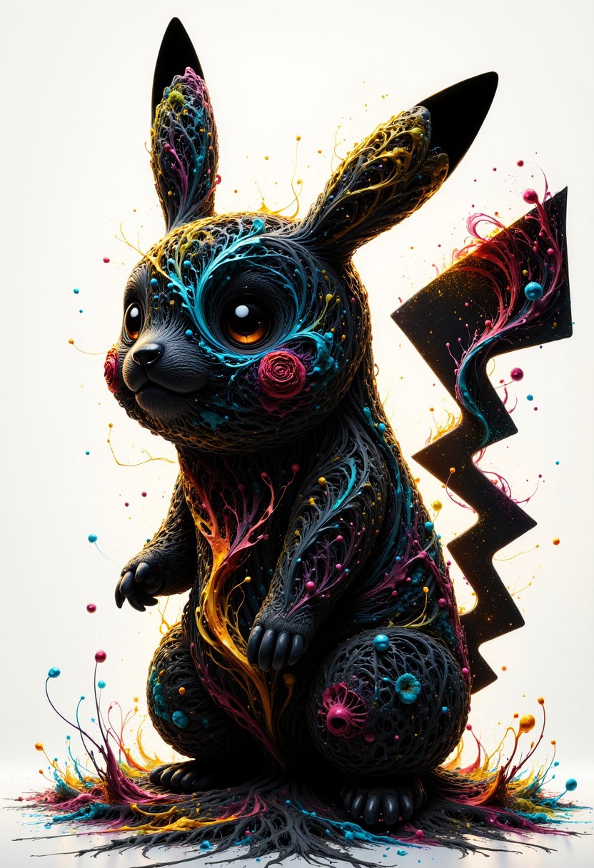 silhouette of a Pikachu with Pokemon Center urgent care background, double exposure, crisp lines, double exposure background, hyperdetailed, concept art