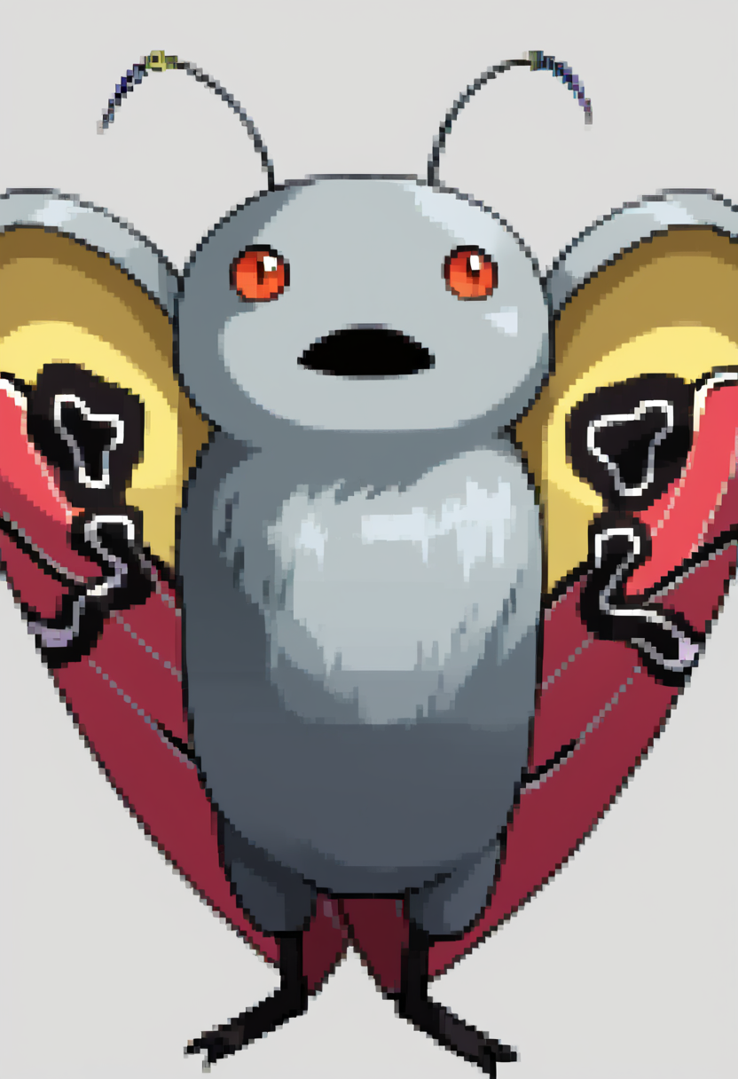 score_9, score_8_up, score_7_up, source_anime, BREAK ,solo, pokemon \(creature\), <lora:P2-Protraits-pdxl_Fp:1>, portrait, simple background,  <lora:Mothman-pdxl_Fp:1>, mothman, red eyes, open mouth, antennae, wings, grey skin, no humans