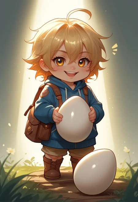 score_9, score_8_up, score_7_up, source_anime, solo, adorable chibi Egg, happy, (anthro egg, chibi body:1.4), (indirect lighting, dynamic lighting:1.4), simple background, chibi art style, (detailed image, high resolution, 5k resolution:1.0), (realistic style, chibi art style, las lindas Art Style:1.2)