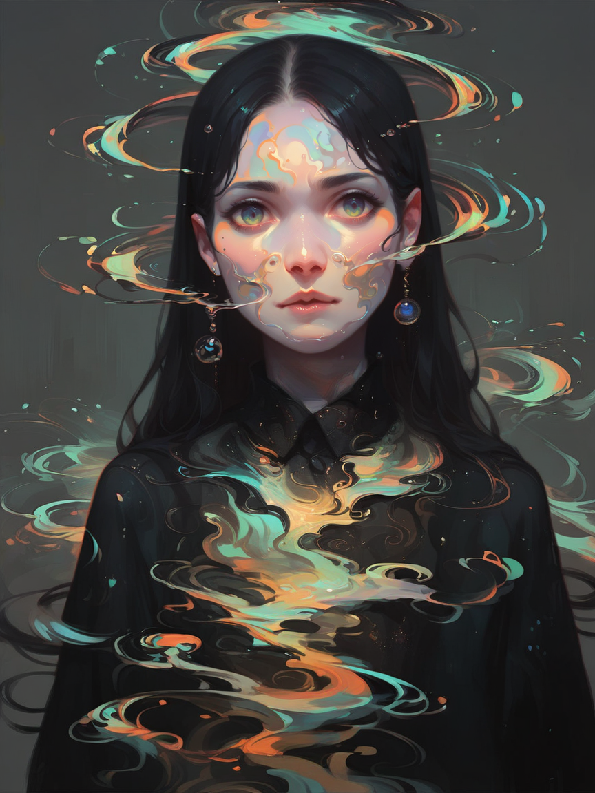 score_9, score_8_up, score_7_up, score_6_up, score_5_up,   <lora:swirlsXLP:0.7> swirls, abstract, ripples, 1girl, long hair, pretty,