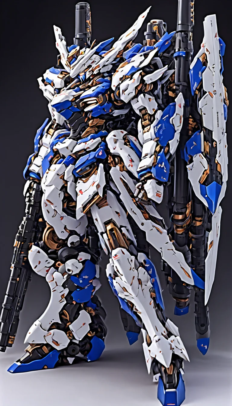 (RRS:1.2), best quality, masterpiece, ultra-detailed, mecha robot, (ultra-detailed mecha armor), full armor, (large size robot:1.5), glowing eyes, (full body:1.2), (mechanical parts:1), (robot joints:1), (military parts:1.5), (heroic parts:0.1), cable, (battle-ready:1.2),(powerful stance:1.3),(Detailed eye description:1.2),(huge mechanical weapon:1.2), (detailed weapon description:1.2), (holding weapon and weapon :1.5)<lora:srdxl_v1_5g:0.8>