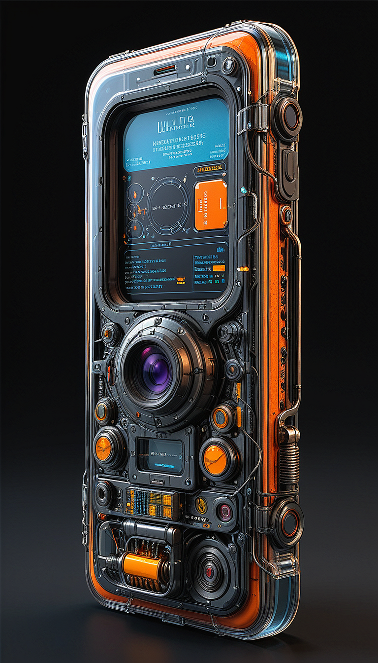 (in ARTIST style:1.4), (masterpiece:1.7), properly positioned, straight,
View of buggy vehicle (science fiction texture, science fiction skin, science fiction, someplastic, no humans, black background, simple background, phone, still life, cable, screen, cellphone, english text, old style, old phone, device, wearable item, Frontal View,  (transparent:2), transparent skin, transparent texture),orange color,
(masterpiece:1.8), (highest detailed:1.8), (angle:1.8), perfectly lighted, (contrast), (saturated), (((sharp focus))),
(hyperdetailed:1.3), (intricate details:1.2), (Refined details:1.3), (best quality:1.5), highly detailed textures, vibrant colors,
 (ultra sharp focus:1.8), (detailed skin:1.8), (detailed windows:1.8), (thin lines:1.8), (best quality:1.8),
<lora:Apparatus_-_Traction_City_Walkers_Vehicles:0.7>,