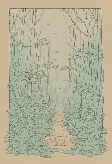 score_9, score_8_up,score_7_up, source_ anime,
<lora:traditional_slider_v1_NEGWEIGHT:-0.8>, cat, standing, forest,