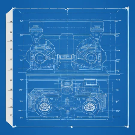 score_9, score_8_up, score_7_up, score_6_up, score_5_up, score_4_up, zPDXL2,source_anime,rating_questionable, <lora:Blueprint__Technical_Drawing:1> blu3print,technical drawing, white lines, blueprint, no humans, blue theme, engine