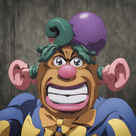 Mr. Potato head Jojosostyle <lora:SDXL-JojosoStyle-Lora-v2-r16:0.8>, Very detailed, clean, high quality, sharp image