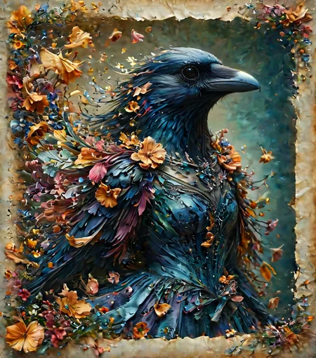 cinematic still novuschroma06 style, Corvidfolk, dancer, beautiful with flowers, dancing, ral-drptpl, ral-dissolve, damagedphoto, vignette, border, tape, corners, edges . emotional, harmonious, vignette, 4k epic detailed, shot on kodak, 35mm photo, sharp focus, high budget, cinemascope, moody, epic, gorgeous, film grain, grainy, novuschroma06 style, Corvidfolk, dancer, beautiful with flowers, dancing, ral-drptpl, ral-dissolve, damagedphoto, vignette, border, tape, corners, edges, shiny, polished, vibrant, glossy, precious, detailed, intricate, innocent, symmetry, pristine, fine detail, light, bright