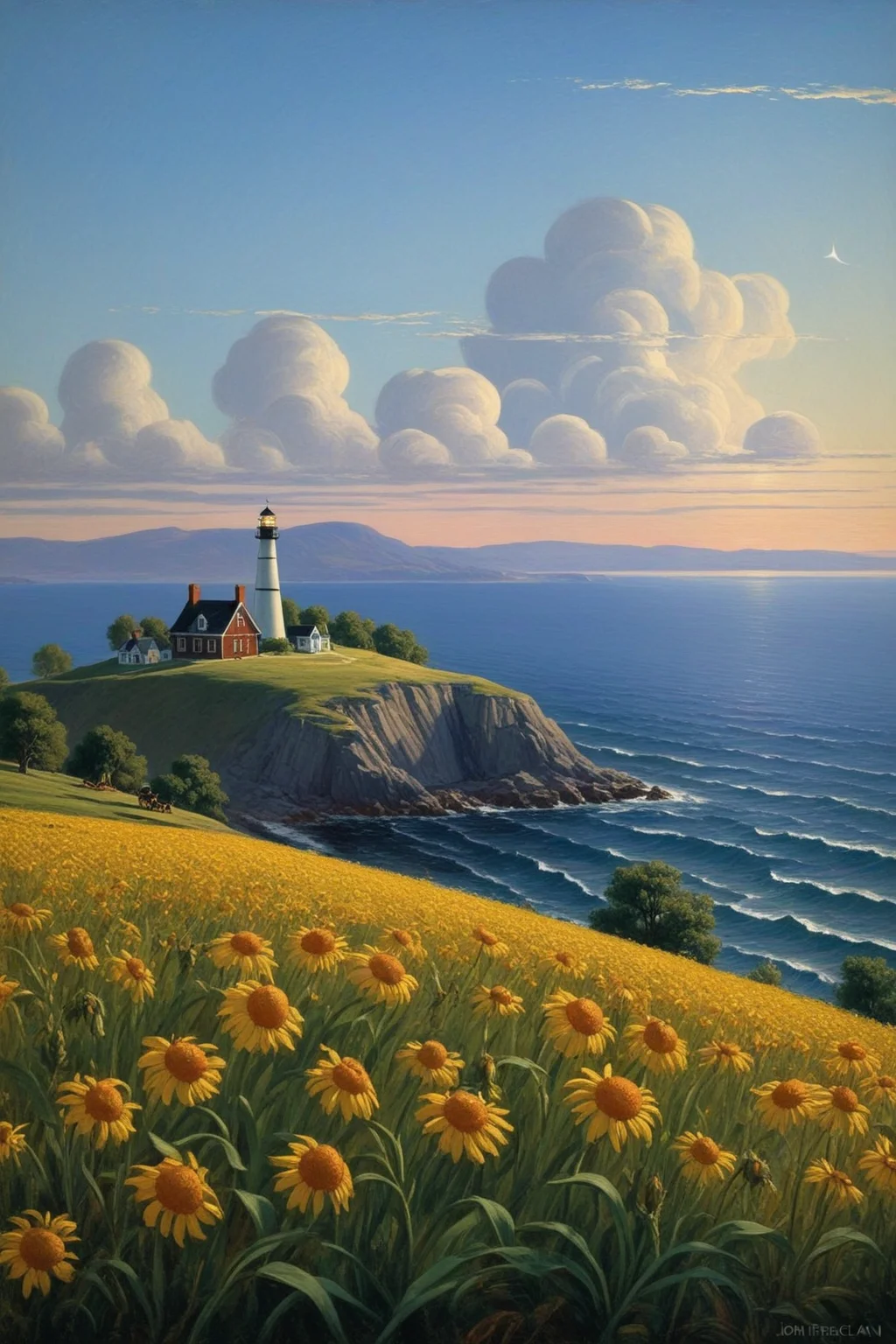 by [[Chris Leib|John French Sloan|Janek Sedlar|Terry Redlin|Louis Rhead]:John French Sloan and Terry Redlin:0.35] [, landscape::1]