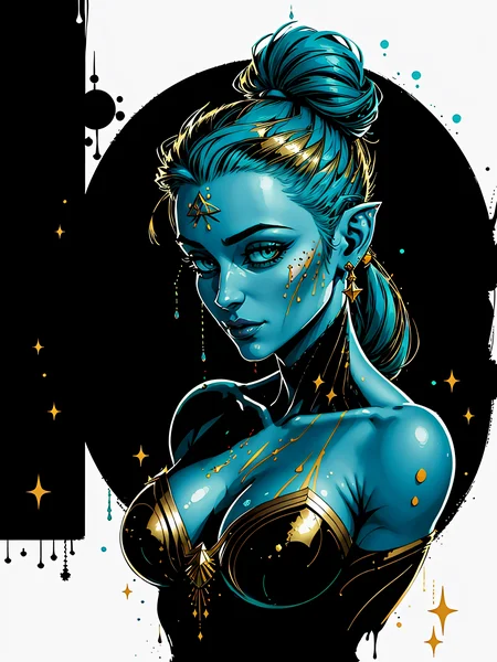((full torso)),(masterpiece, best quality:1.1), (realistic:0.69), (acrylic illustration:0.4), ((pxint)), a (fairy), ((detailed fairy wings:1.05)), spiked hair shaved sides and braids, (1girl:1.05), solo, (pointed ears), soft smile, beautiful lips, jewelry, tribal, ((detailed| stunning eyes)), whimsical, (beautiful), (attractive), (cute), looking to the side, droplets, (green) and gold, aqua, sparkle, (smile:0.3), particles, bubbles, patterns, flowing, with a splash of paint, multicolored, intricate, splash!, paint splash background, (style-paintmagic:0.6), (good proportions), (good anatomy), (good design, highest quality, award winning, masterwork, masterpiece:1.4), (abstract:1.2) <lora:abstractPortraits_v1:1.2> (mature adult:0.8),