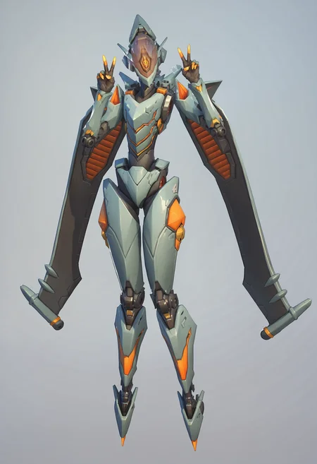 score_9, score_8_up, score_7_up, score_6_up, score_5_up, score_4_up, 1girl, <lora:EchoStealth:0.75> solo, robot, mecha, no humans, wings, mechanical wings, humanoid robot, standing, full body, cute pose, v sign,
(light blue background), simple background,