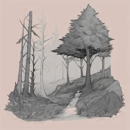 score_9, score_8_up, score_7_up, score_6_up, shading, best quality, <lora:KrekkovLycoXLV2:1>, ng_deepnegative_v1_75t, concept art, concept background, forest background, forest, forest, spruce tree, grass, forest background, simple art, cartoon,