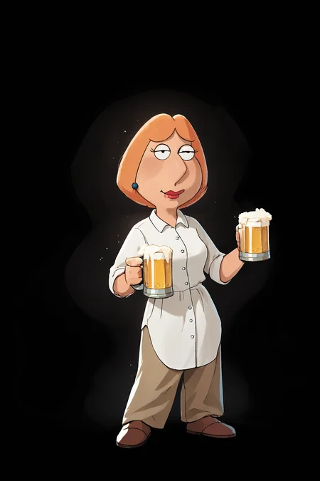 score_9, score_8_up, score_7_up, score_6_up, score_5_up,
medbarmaid, woman, serving beer, full body,
loisgriffin, orange hair, white shirt,
abstract background, masterpiece, best quality,
<lora:MedievalBarMaid-medbarmaid-Pony-v1:1> <lora:FamilyGuyCombined_Pony:0.8>