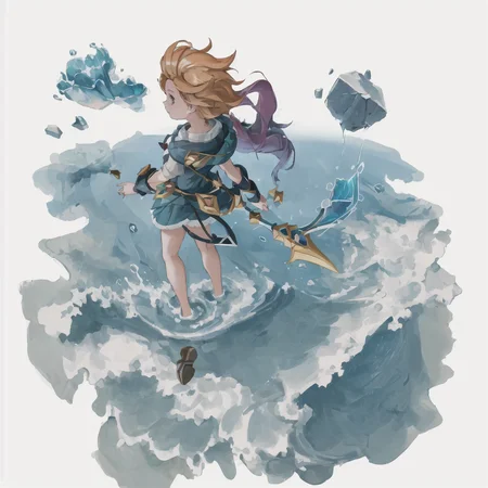 [(white background:1.5)::5], (bottle bottom:0.9), 1 girl, mid shot, full body, , butterflies, floating petal, stone fragment, beautiful detailed water, cloud, sun, dusk, sunset, beautiful detailed cloud,ocean, sea waves, water splashes, Zoe (league of legends),  <lora:zoeLeagueOfLegends_v10:1>