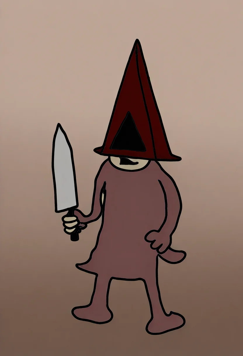 masterpiece, very aesthetic, sbhj, bad quality, worst quality, worst detail, 1boy, bara, Pyramid Head (Silent Hill), holding absurdly large knife