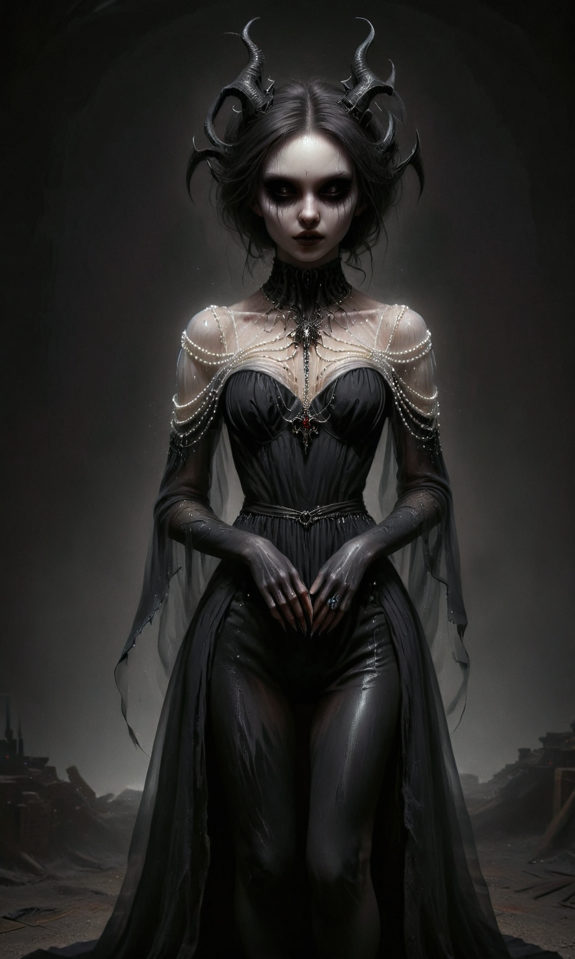 warhammer_40k_theme, warhammer_eldritch, focus subject, full body, bare_feet,
A young woman finds herself the guest of a vampire from the Vyrkos Dynasty bloodline. Will her dark romance lead her to take the Blood Kiss? Or will she resist her hostâs supernatural attraction?
<lora:Cursed:0.8> ais-crsd  <lora:EnvyCreativeOutfitXL01:0.8>   <lora:xl-shanbailing-1126darkness1:0.8> bailing_darkness, a girl made of black smoke <lora:f:0.8> HUD_P3arl_Sh4wl, jewelry, symmetrical shawl made of freshwater pearl beads, <lora:WB2.2-000009:0.8>  <lora:LiminalSpace:0.8> LiminalSpace <lora:Rembrandt Lighting Style:0.8> Rembrandt Lighting Style