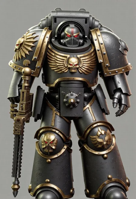 Score_9_up, absurdres, Source: GamesWorkshop, best quality, expressive eyes, perfect face, space marine, Ultramarines Astartes Chapter space marine in terminator armor holding a chainsword, terminator helmet, full body, volumetric lighting project unreal engine, mantisdetailerse, adddetails, <lora:PeopleCountSliderLoRAv1:2.0>, <lora:warhammerAdeptus_v1:0.7>,
