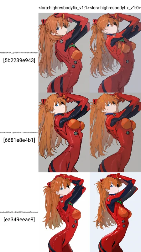 {souryuu asuka langley},1girl, arched back, arms up, blue eyes, bodysuit, breasts, closed mouth, expressionless, eyepatch, from side, gloves, hair ornament, long hair, looking at viewer, looking to the side, pilot suit, medium breasts, orange hair, plugsuit, red bodysuit, standing, red gloves, {{simple background}}, skin tight, solo, cowboy shot, simple background, grey background, very awa,masterpiece, highres, absurdres, year 2024, best quality <lora:highresbodyfix_v1:1>