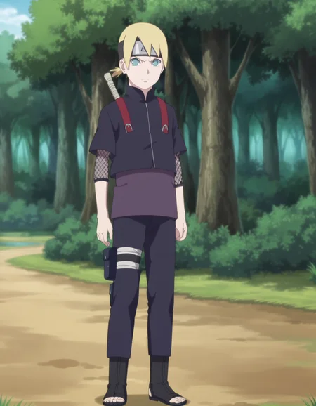 score_9, score_8_up, score_7_up, source_anime,anime screencap,anime coloring,
uncensored,
inojin,1boy, blonde hair,jewelry,earrings,ponytail,blue eyes,
shirt,forehead protector,konohagakure symbol,headband,pants,thigh pouch,fishnets,toeless footwear,
looking at viewer,
standing, solo focus,angry,
perfect anatomy,
scenery,outdoors,forest,
<lora:Inojin_Yamanaka:1>