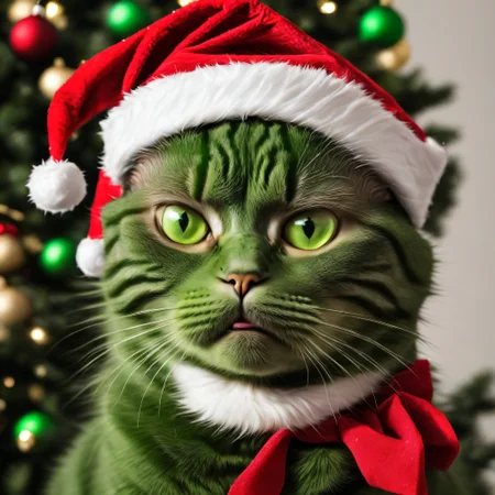 christmas grinch cat