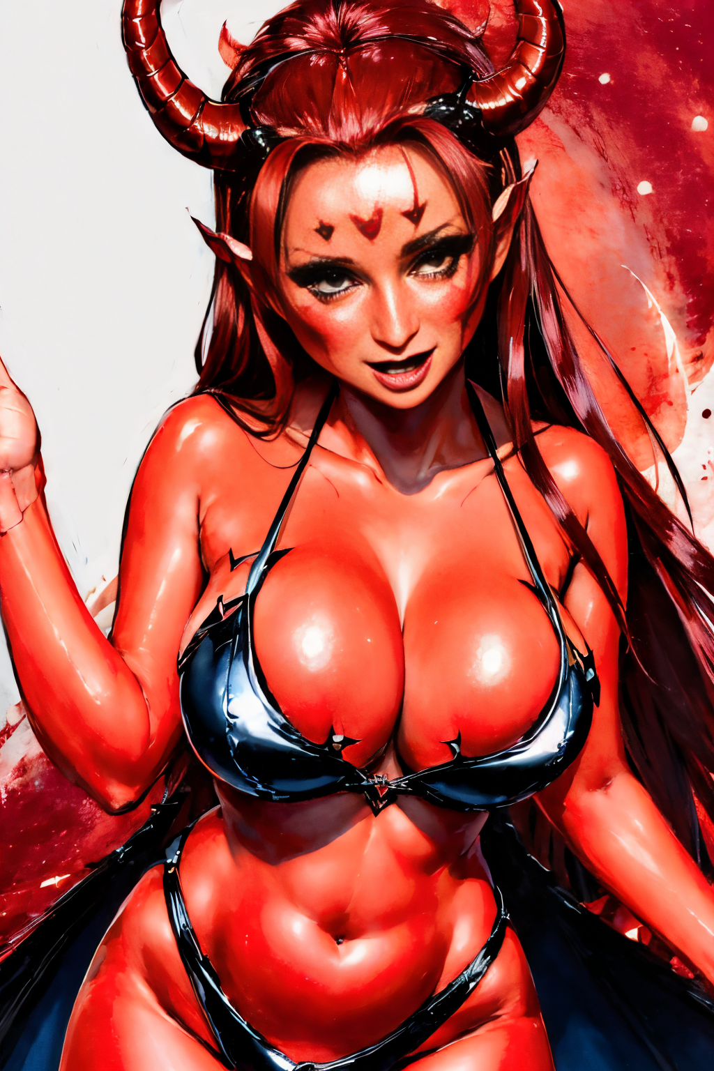 (Realistic:1.3) (EdobSuccubusRed:1.7) woman <lora:EdobSuccubusPelenkaReal_v1.0:1>