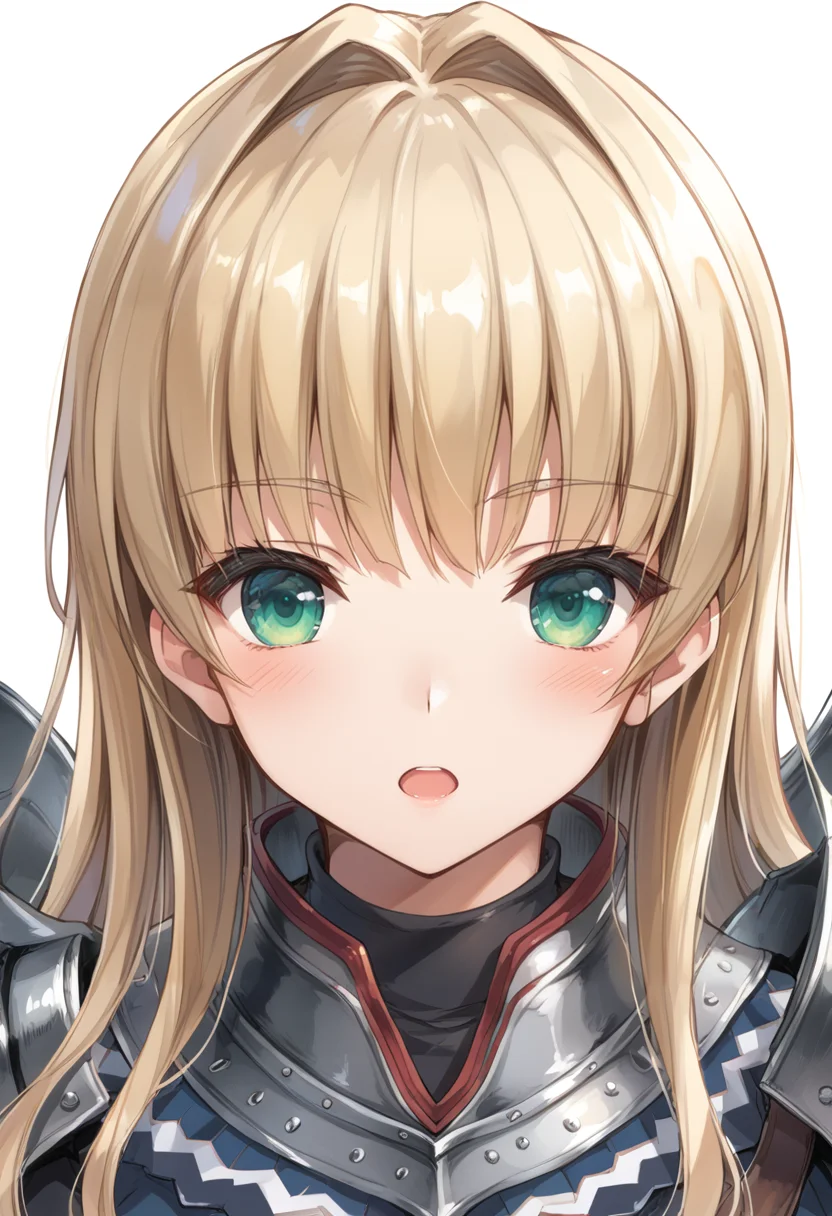 (score_9:0.9),score_8_up,score_7_up,rating_safe,anime style,(zPDXL),(zPDXL3),<lora:Kushala Armor ponyXL v1:0.7>,kushala armor, 1girl, solo, looking at viewer, long hair, blush, close-up, open mouth,, upper body, blonde hair, kushala girl, green eyes, silver breastplate, silver shoulder armor