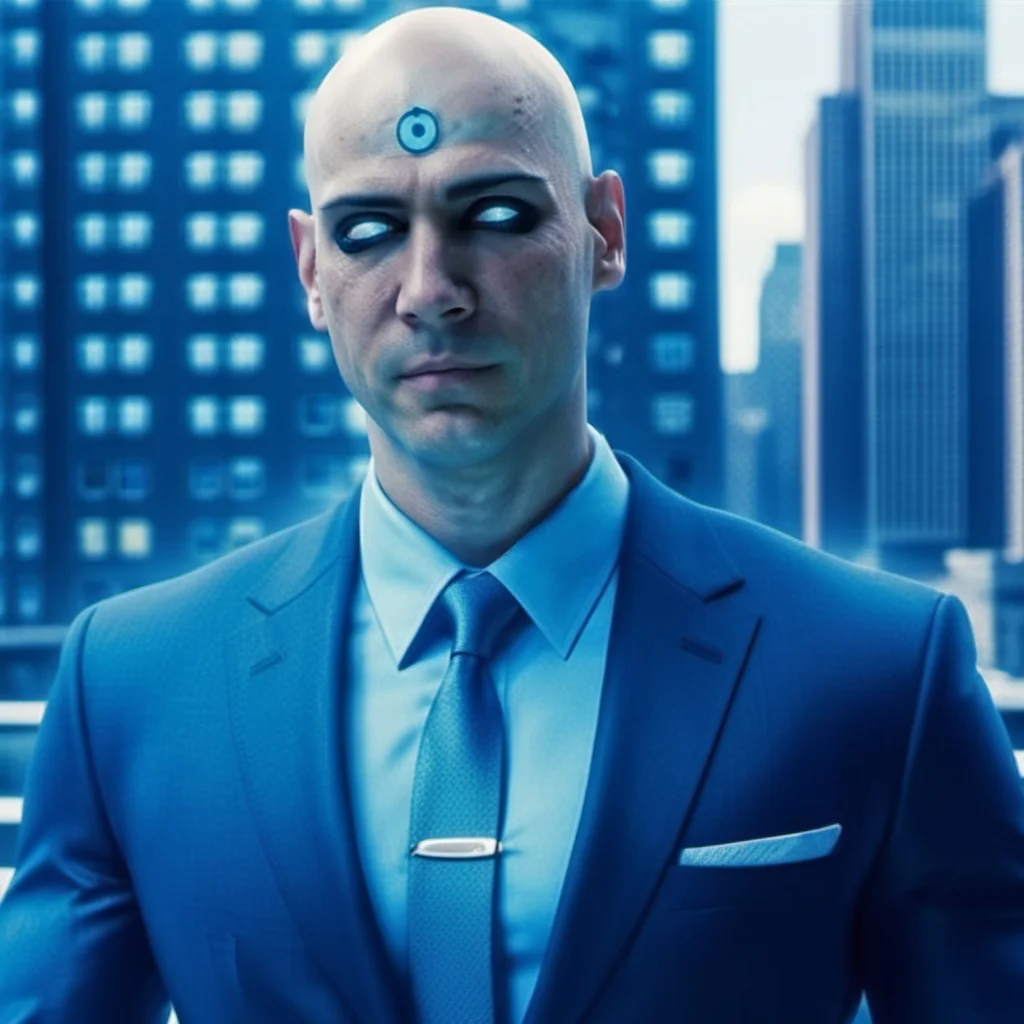 DrManattan1024, a blue skin bald man in a suit, new york, buidings, highly detailed , photography, ultra sharp, film, bokeh, professional, 4k, highly detailed <lora:add-detail-xl:1.5> <lora:DrManattan1024:0.8>
